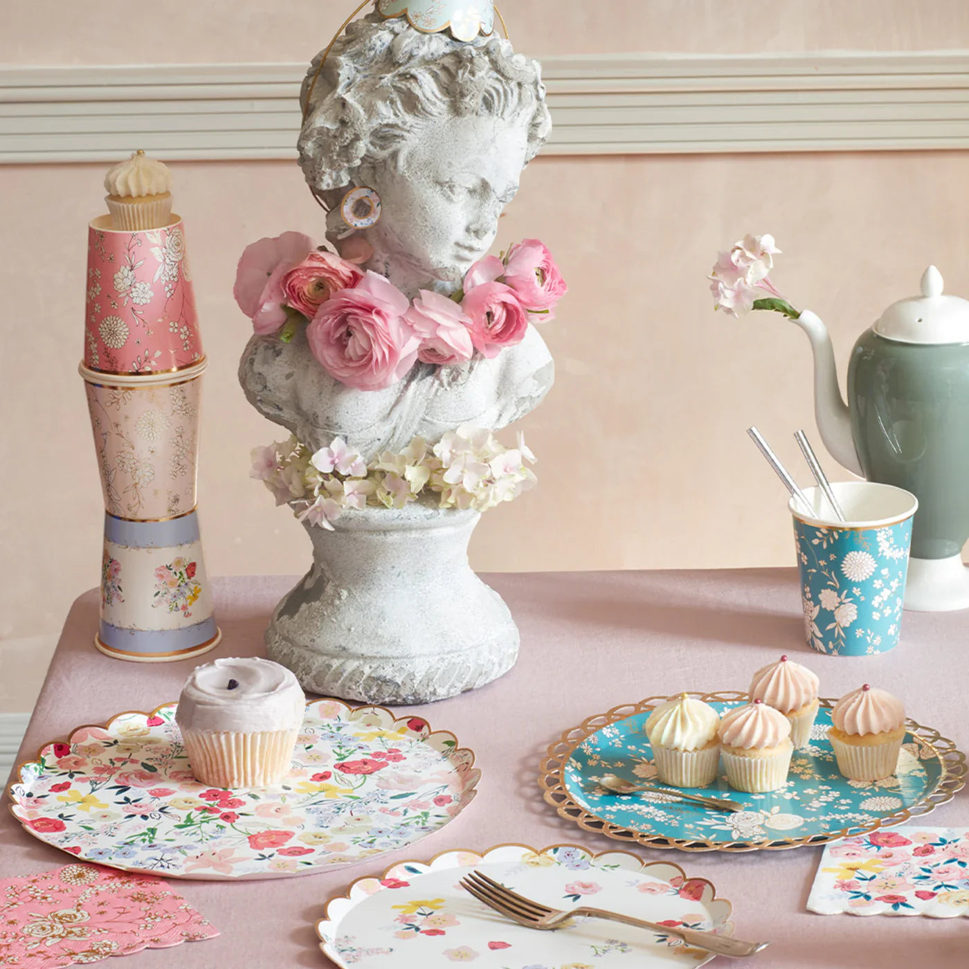 English Garden party tableware by Meri Meri.