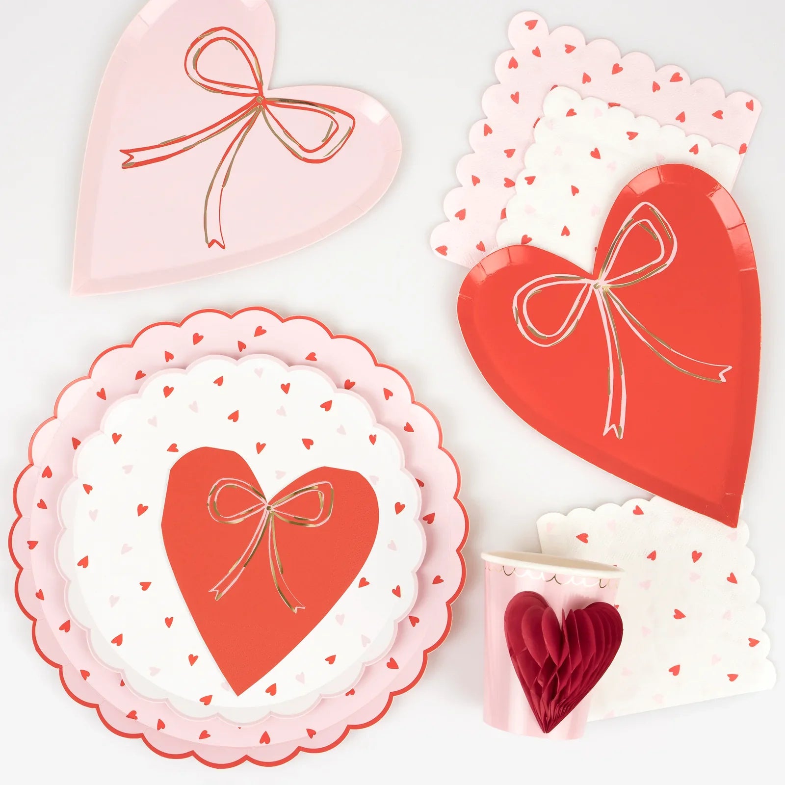 Meri Meri Valentine's Day themed paper plates and napkins.