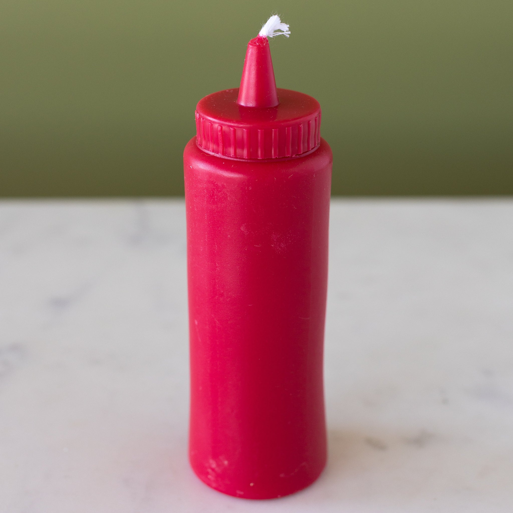 Ketchup Bottle Candle.