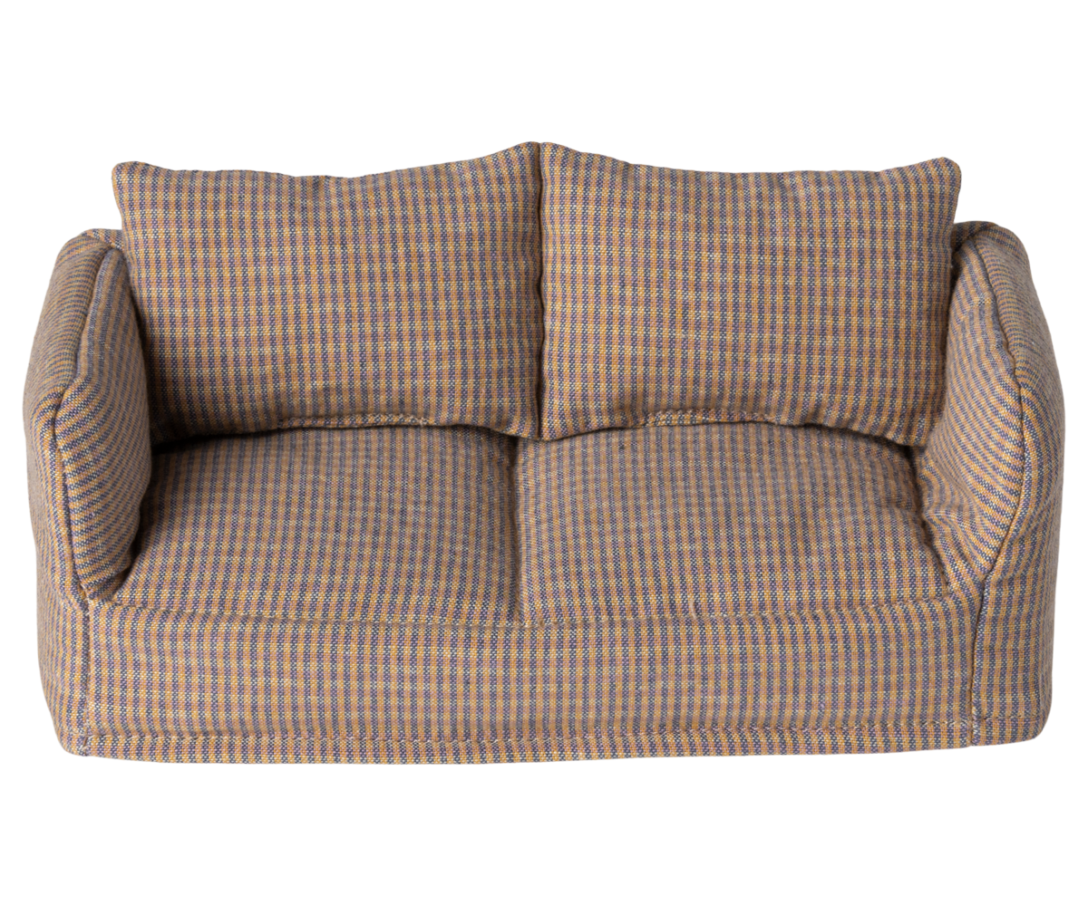 Maileg Mouse Couch with soft plaid material