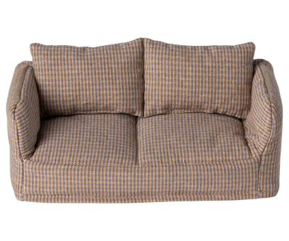 Maileg Mouse Couch with soft plaid material