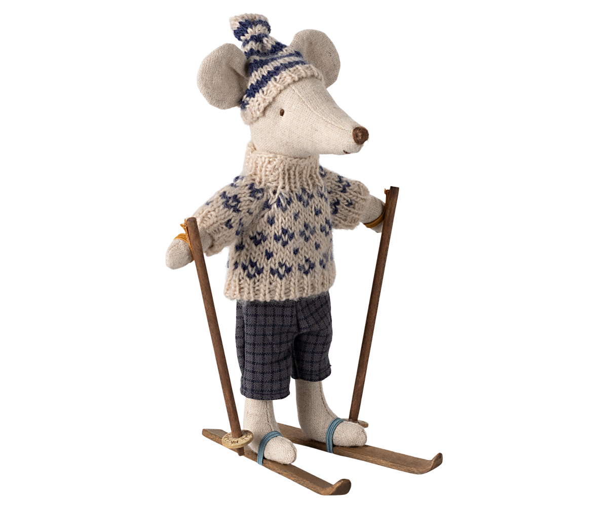 Dad Winter Mouse with Ski Set