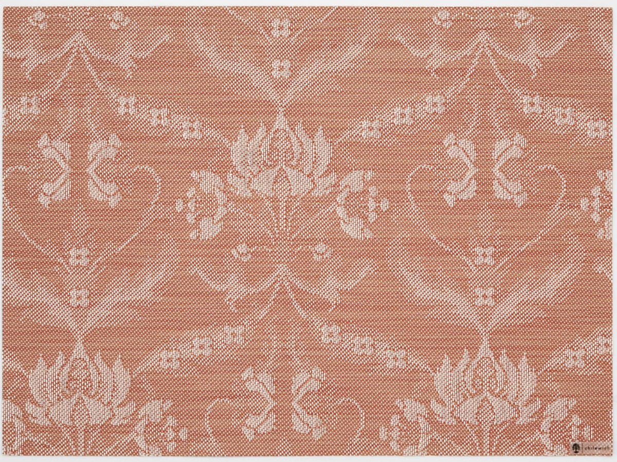 Burnt Coral Damask Rectangle Placemat 