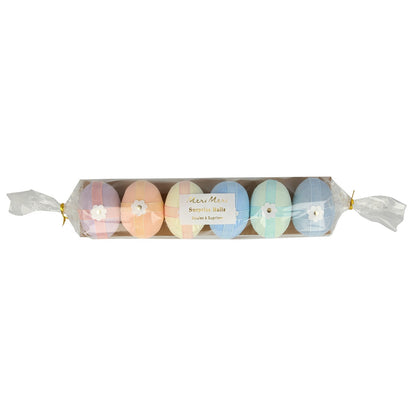 Surprize balls shaped like eggs in a package