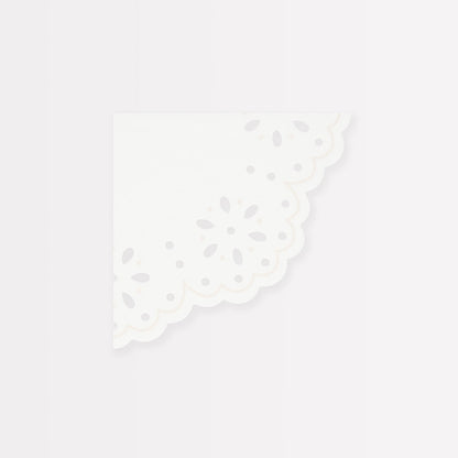 Broderie Anglaise Lace White Paper Napkins