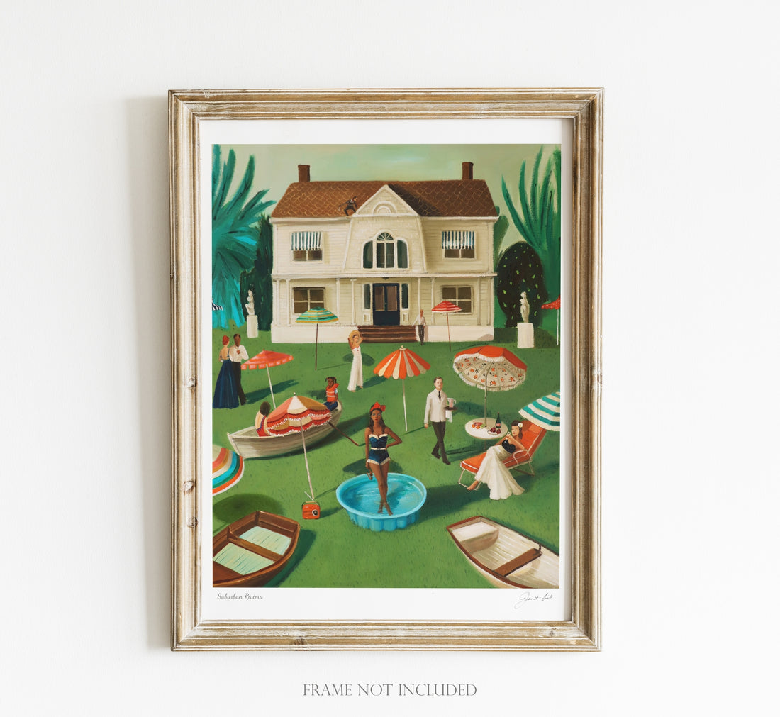 Suburban Riviera Small Art Print