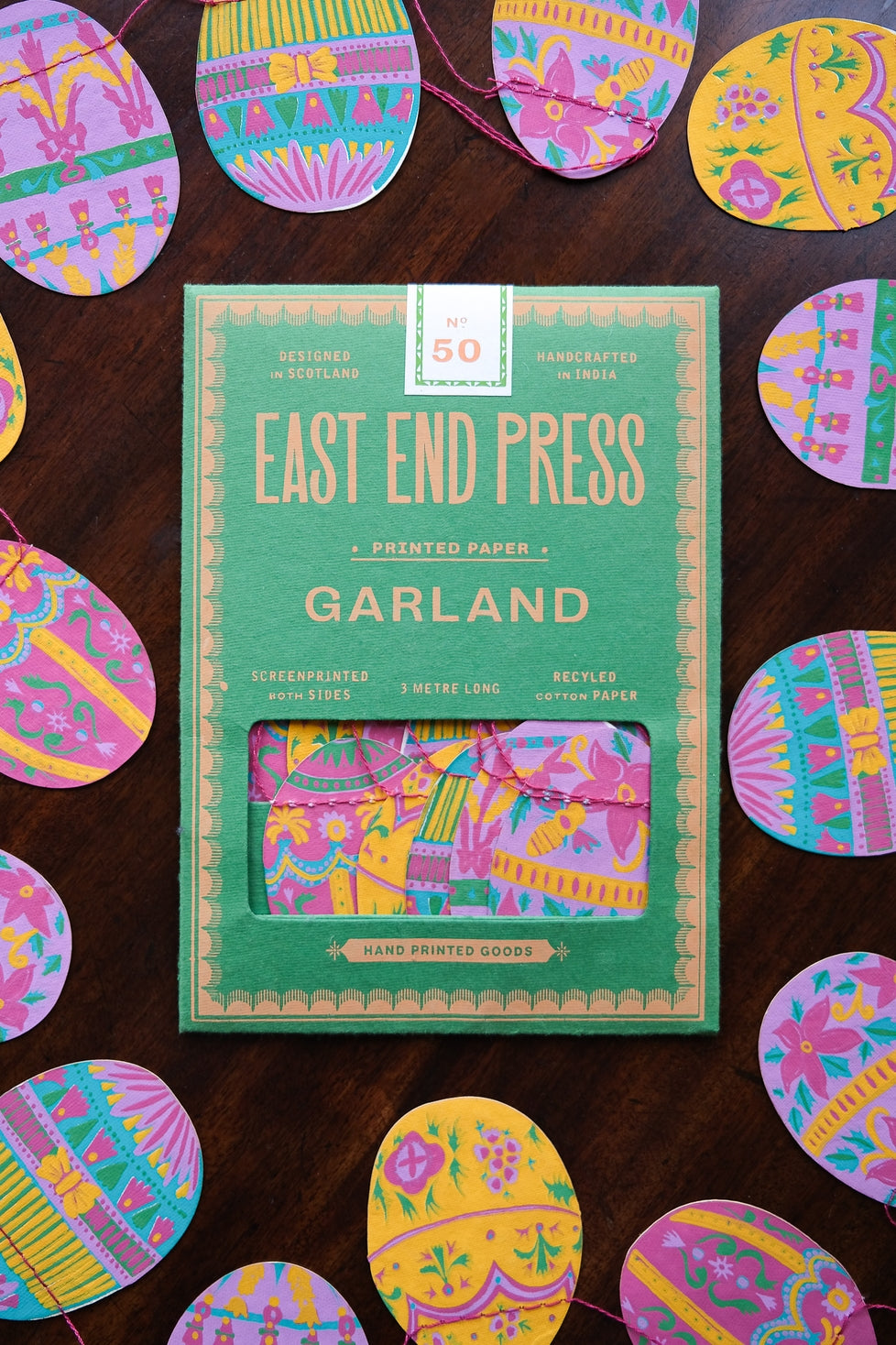 Easter Egg Garland packaging by East End Press. 