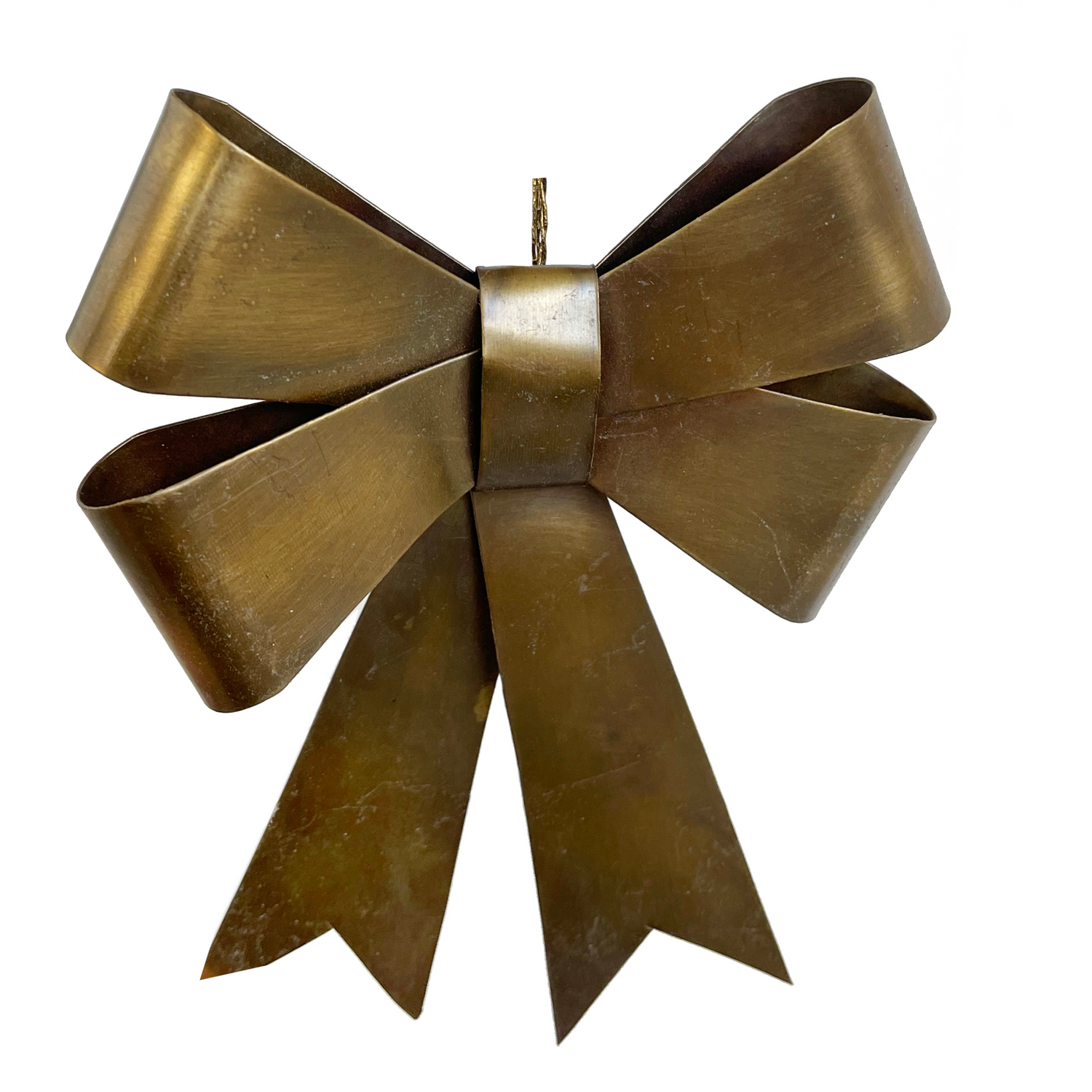 Double Brass Bow Ornament on white background