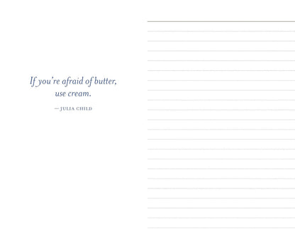 Inside page of Julia Child Notebooks with quote