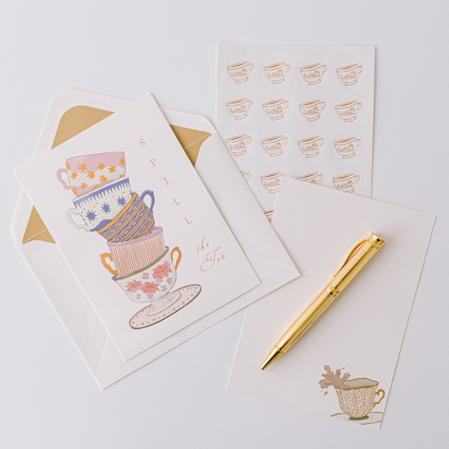 Spill the Tea Luxury Stationery Set. 