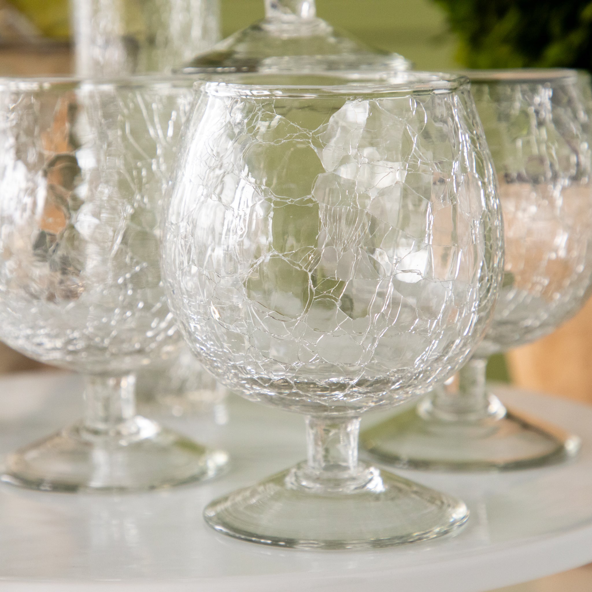 Norwell Goblets on a pedestal.