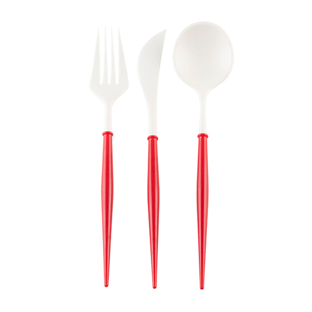 Red/White Cutlery Set by Sophistiplate.