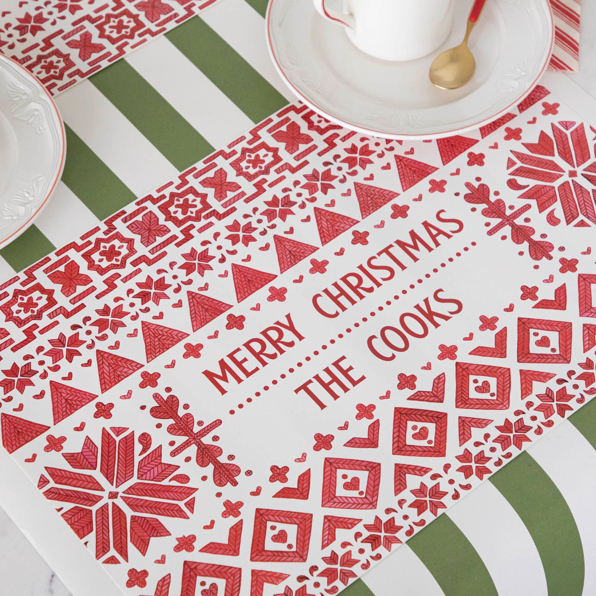 Merry Christmas Fair Isle Personalized Placemat