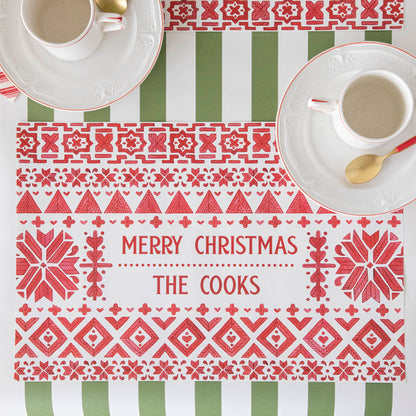 Merry Christmas Fair Isle Personalized Placemat