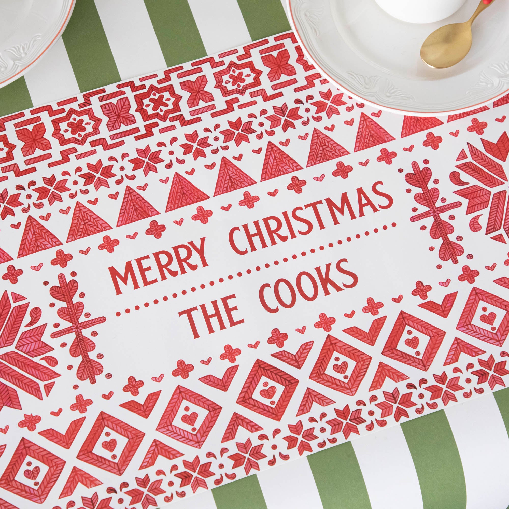 Merry Christmas Fair Isle Personalized Placemat