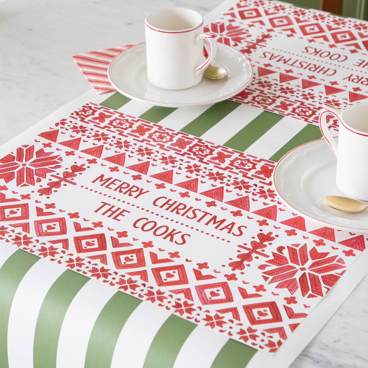 Merry Christmas Fair Isle Personalized Placemat