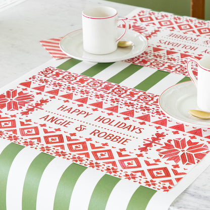 Happy Holidays Fair Isle Personalized Placemat