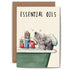 Cheeky and witty Essential Oils Card featuring a whimsical illustration of a dog&