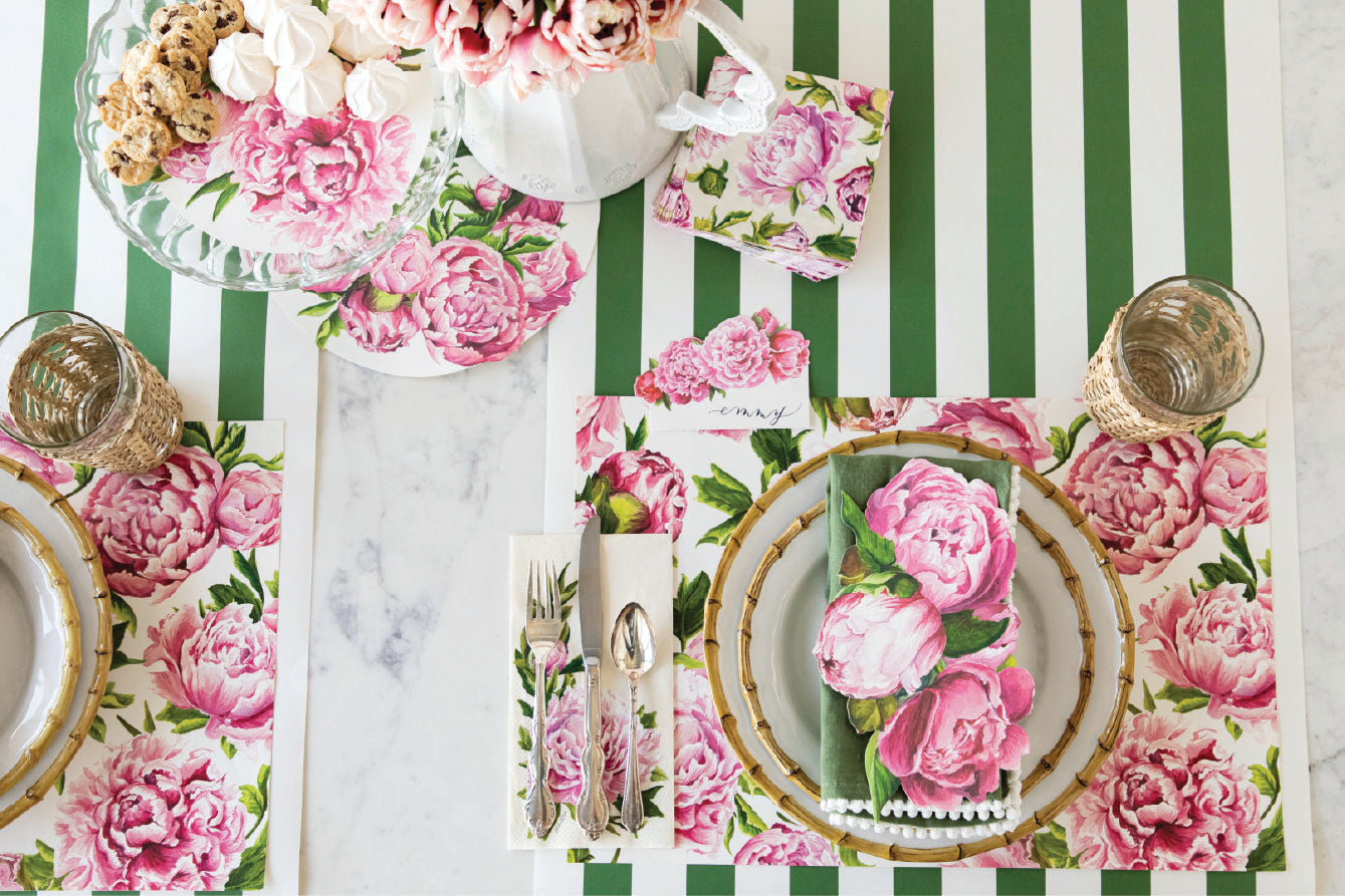 Pink peony flower paper tabletop decor