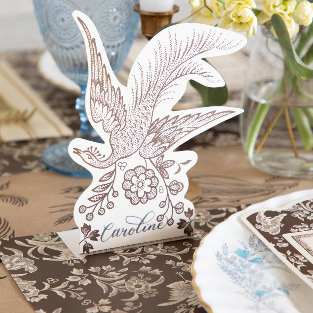 Brown Asiatic Pheasants Place Card