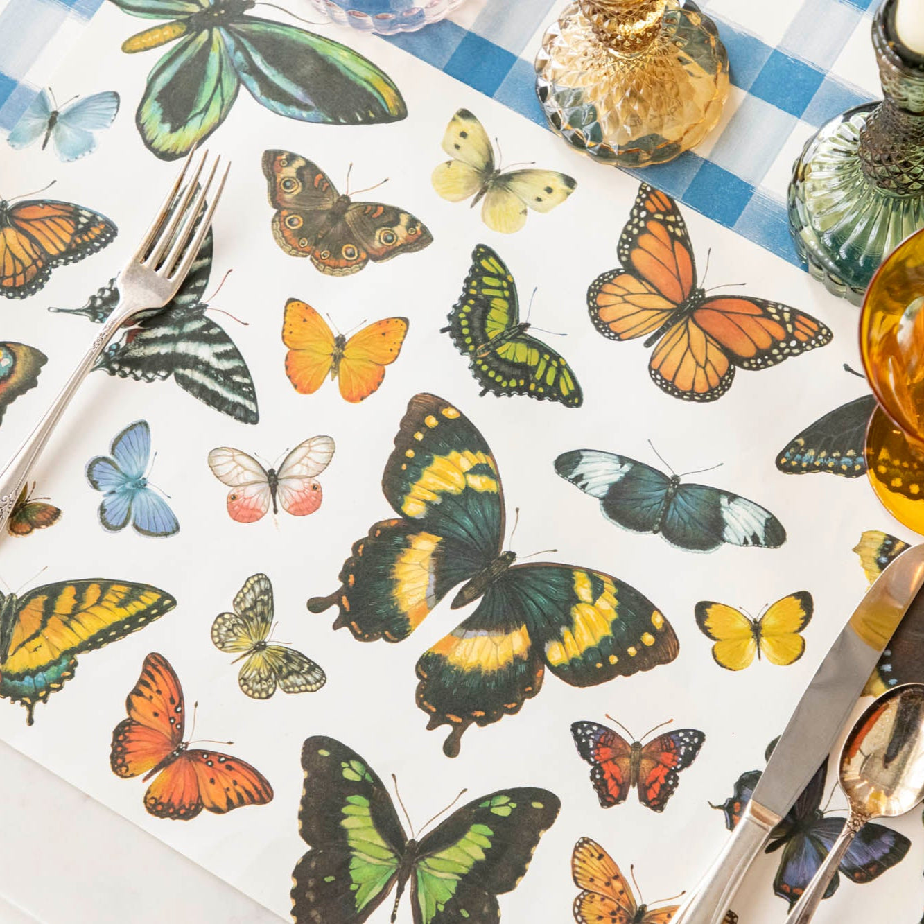 Butterfly Placemat on a spring themed table setting.