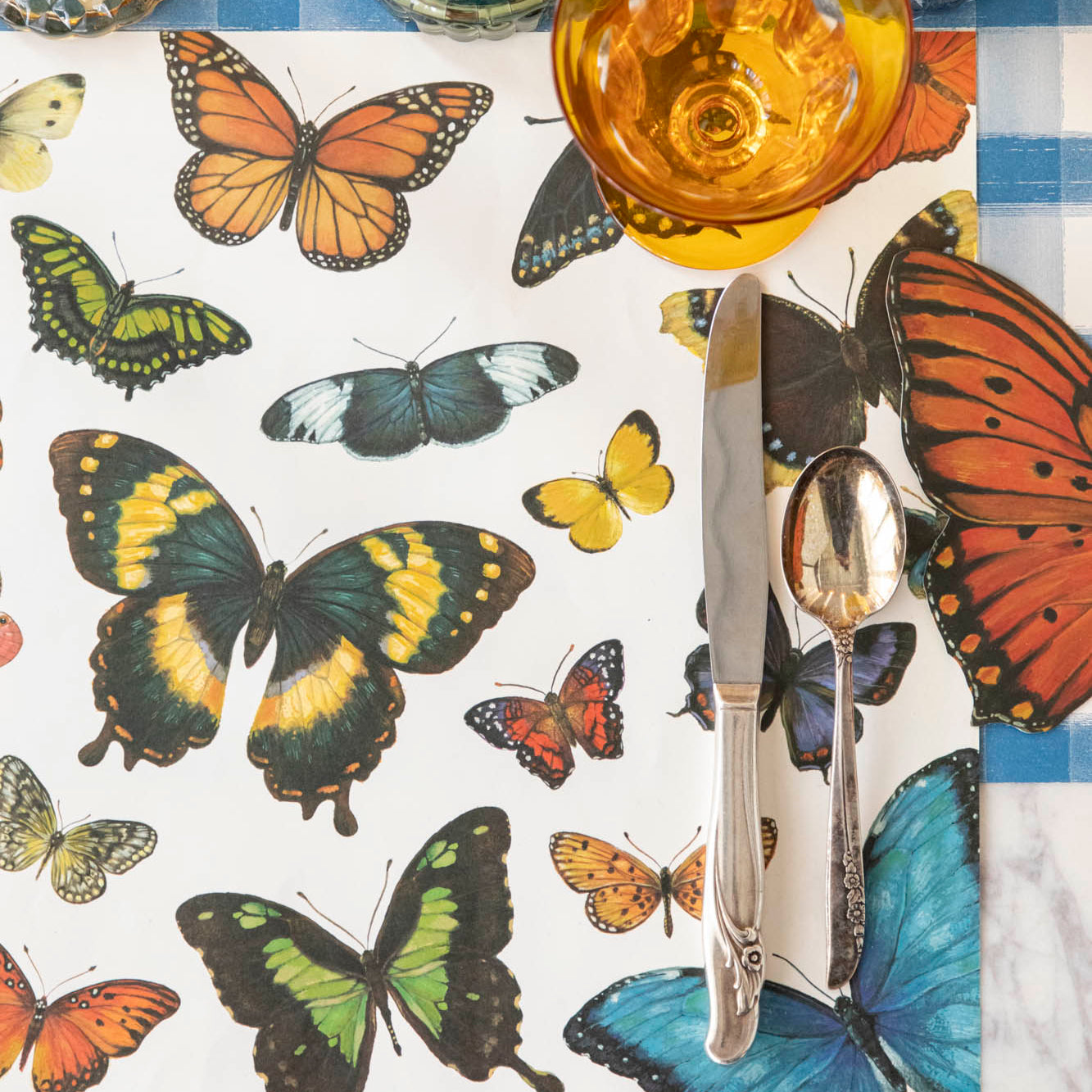 Butterfly Placemat on a spring themed table setting.