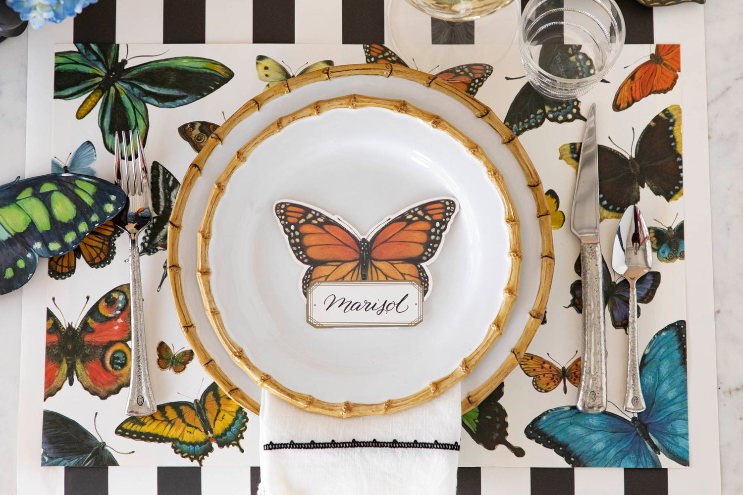 A variety of colorful butterflies displayed against a light background on Hester &amp; Cook&