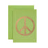 Lime Green Peace Card by Catherine Greenup of a fold-foil peace sign on a green card with a matching eneelope.