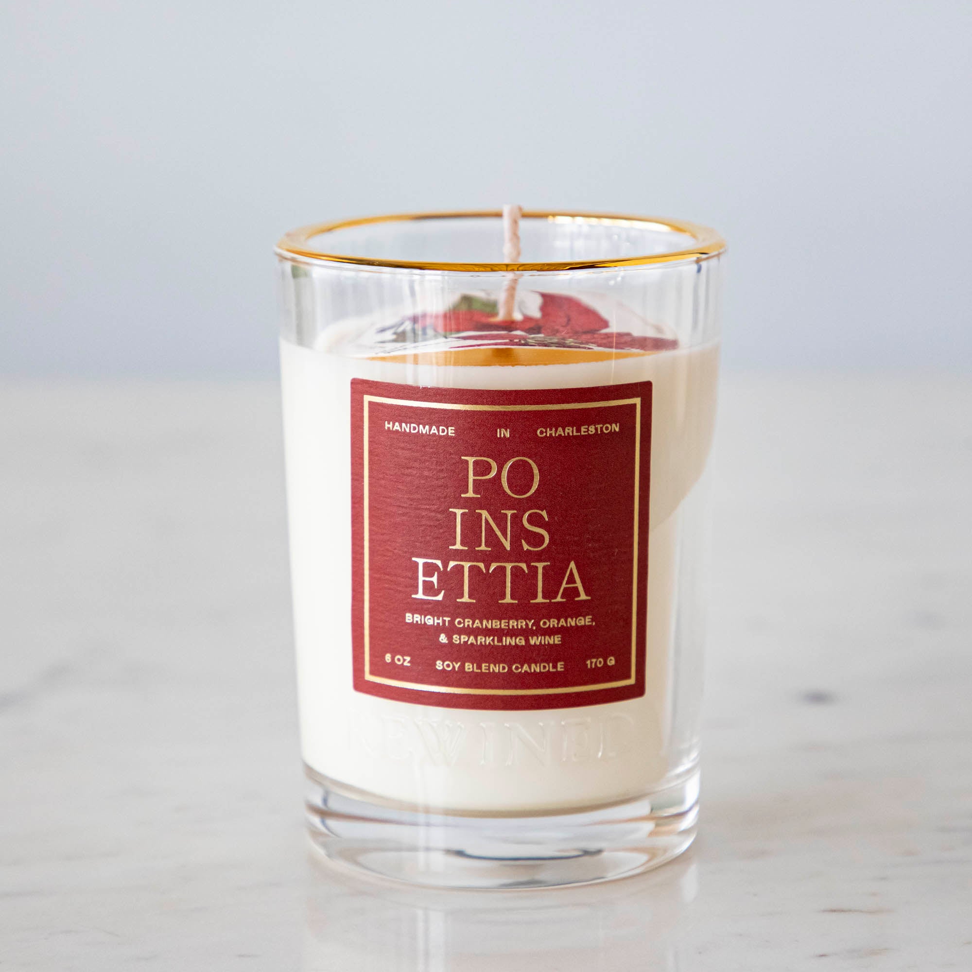 Poinsettia Candle