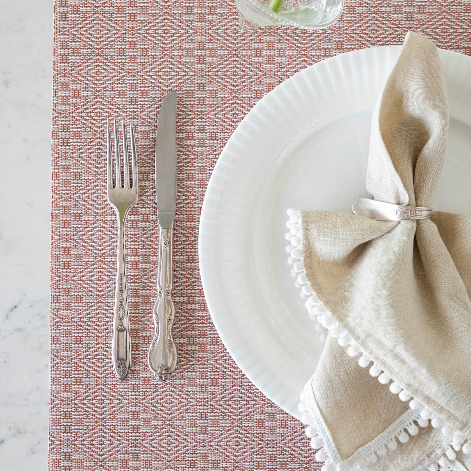 close up of placemat showing the weave 