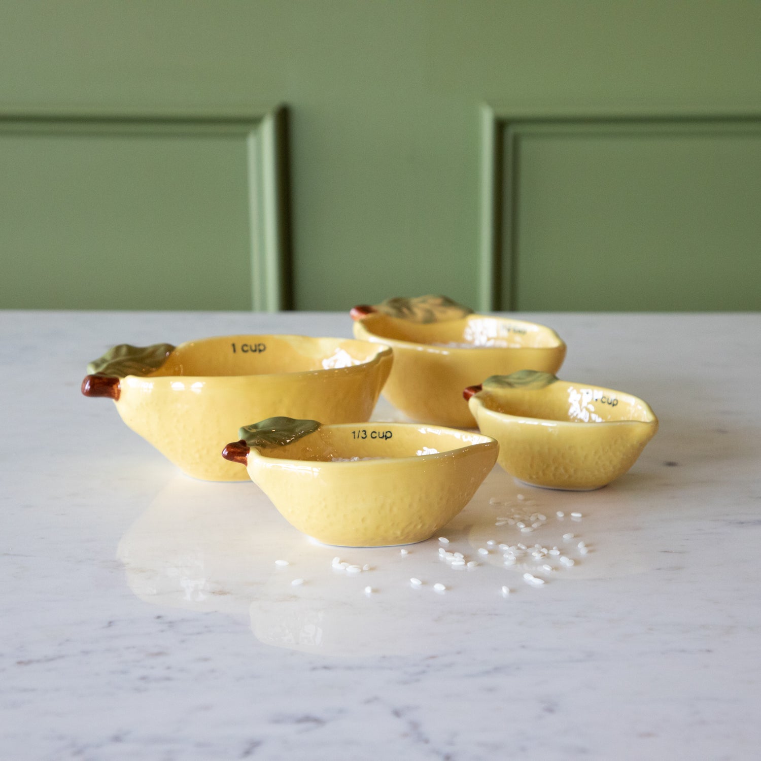 Stoneware Lemon Measuring Cups, Set of 4