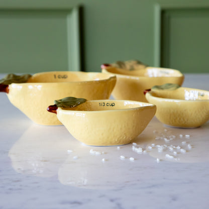 Stoneware Lemon Measuring Cups, Set of 4