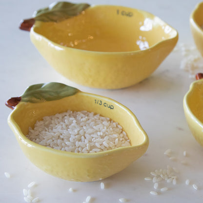 Stoneware Lemon Measuring Cups, Set of 4