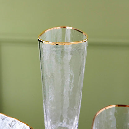 Hammered Glasses with Gold Rim