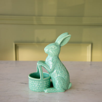 Ceramic Embossed Bunny Holding Basket