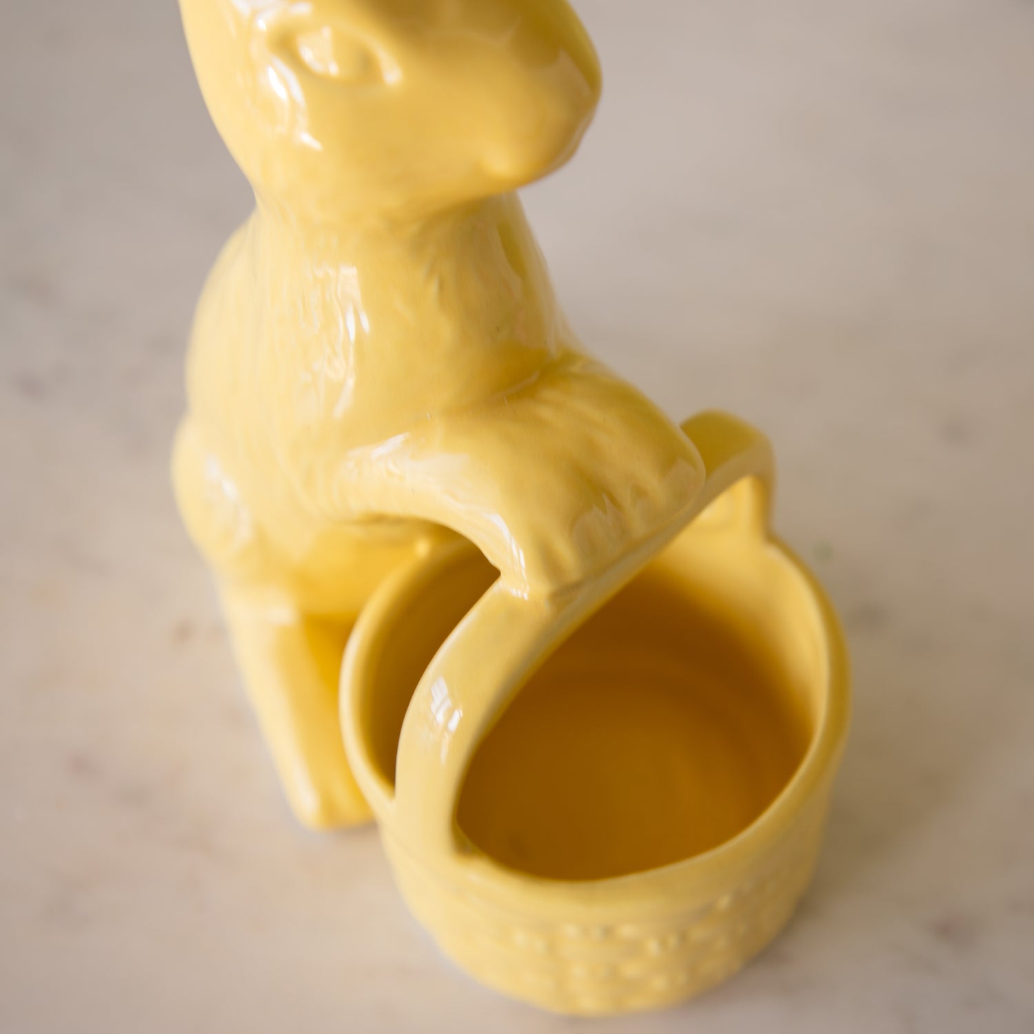 Ceramic Embossed Bunny Holding Basket