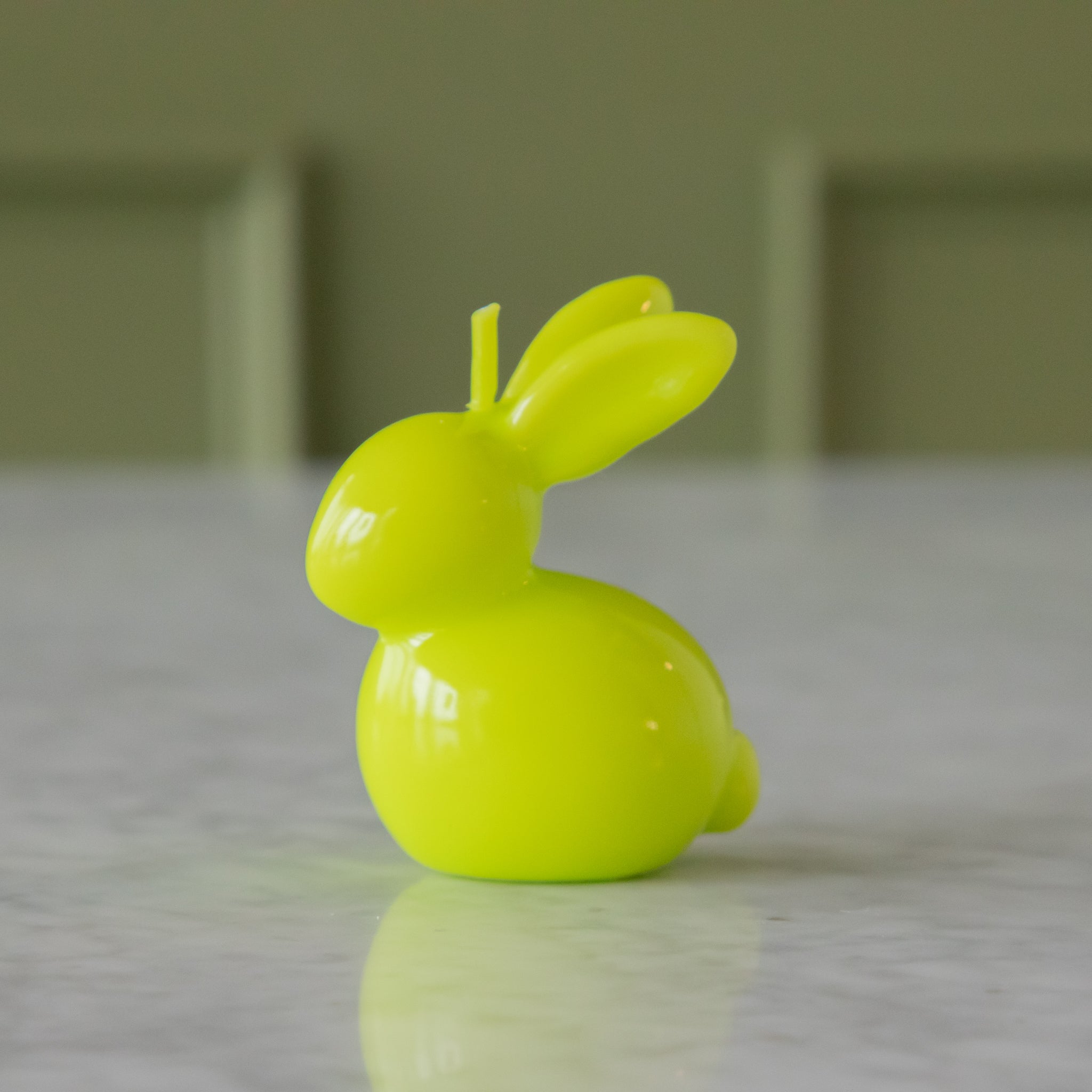 Bright Green Bunny Candle.