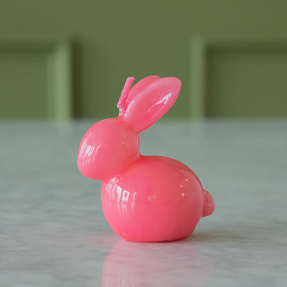 Dark Pink Bunny Candle.