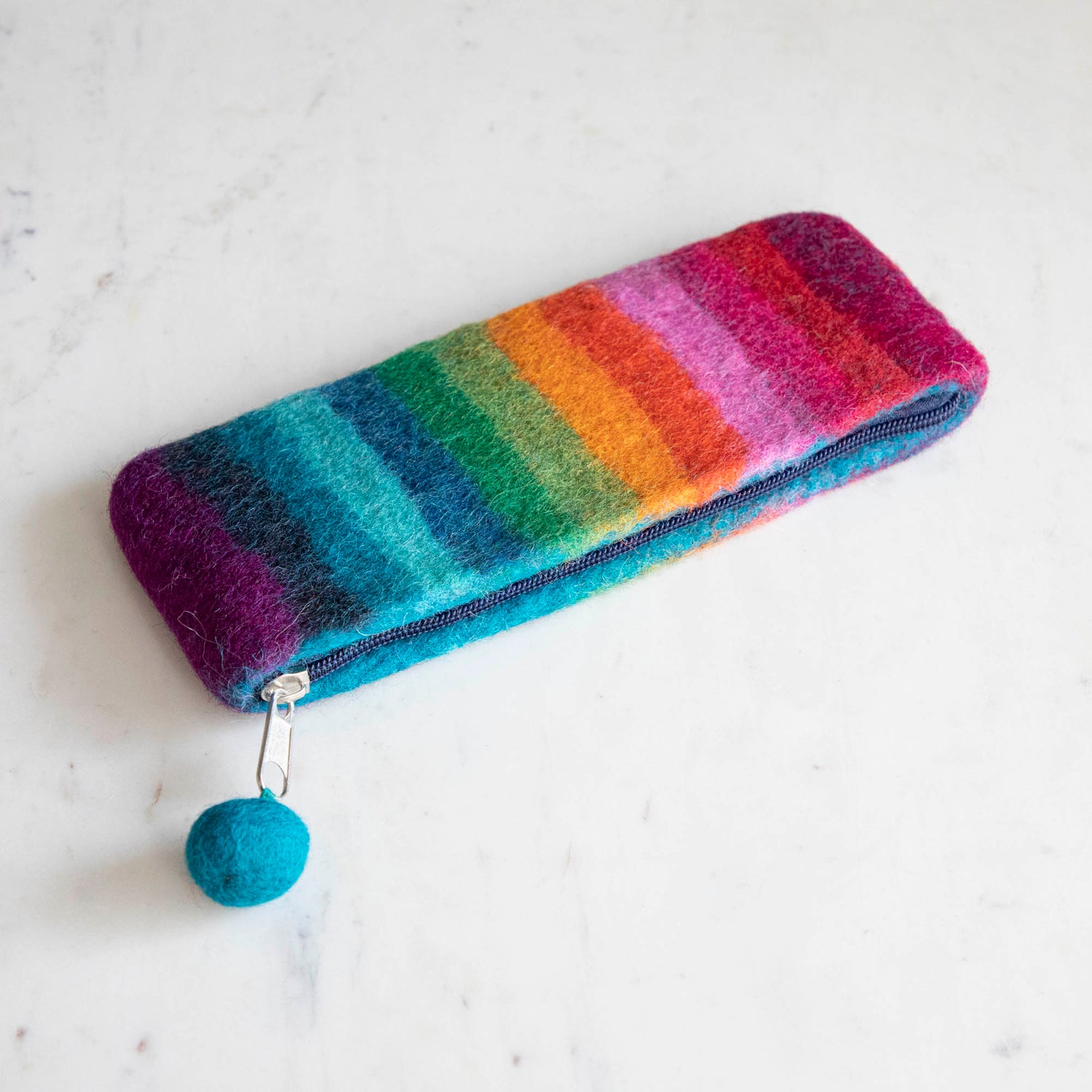 The Felt Rainbow Zipper Pouch.