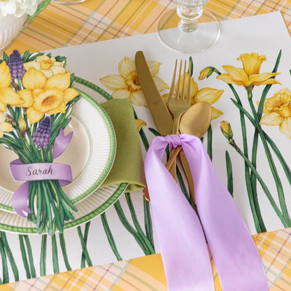 Field of Daffodils Placemat under a spring place setting.