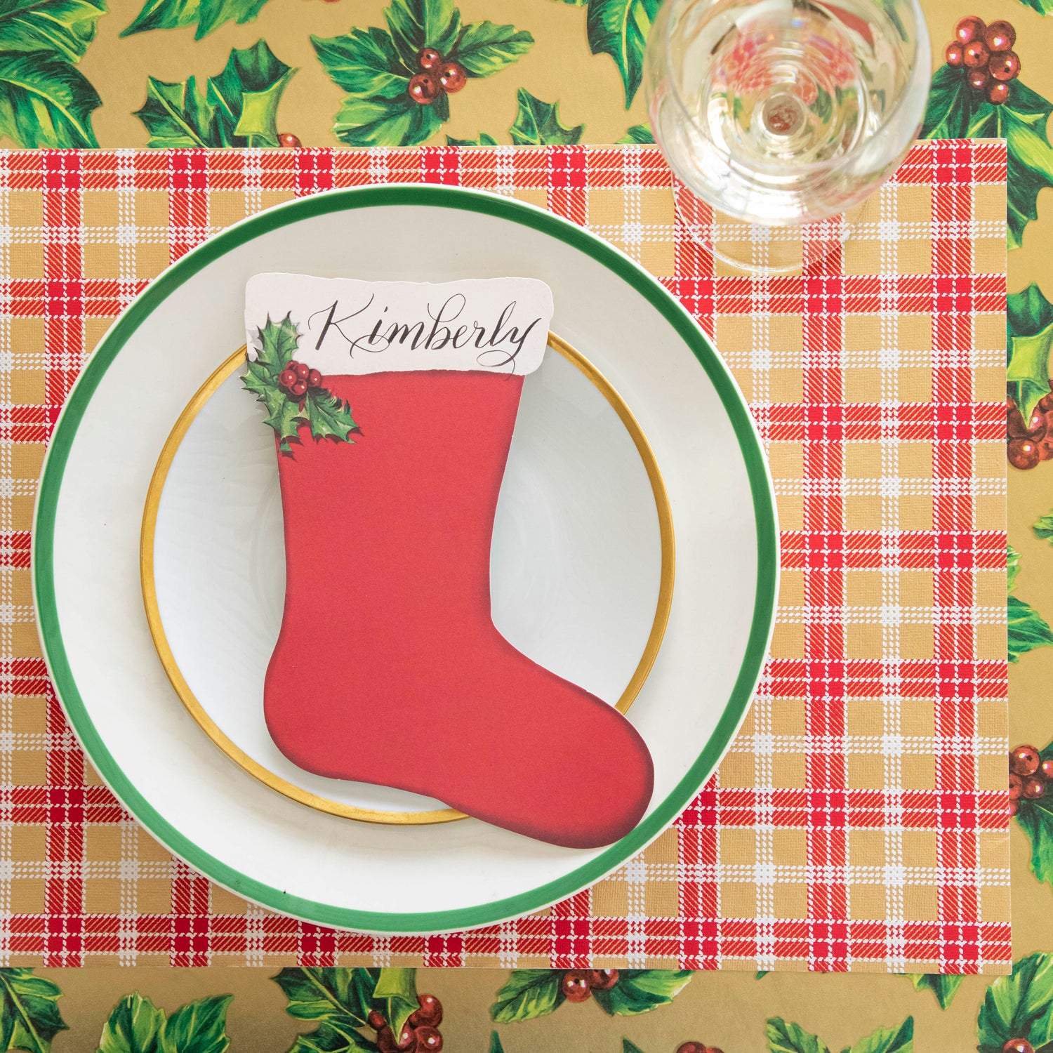 Red &amp; Gold Plaid Placemat