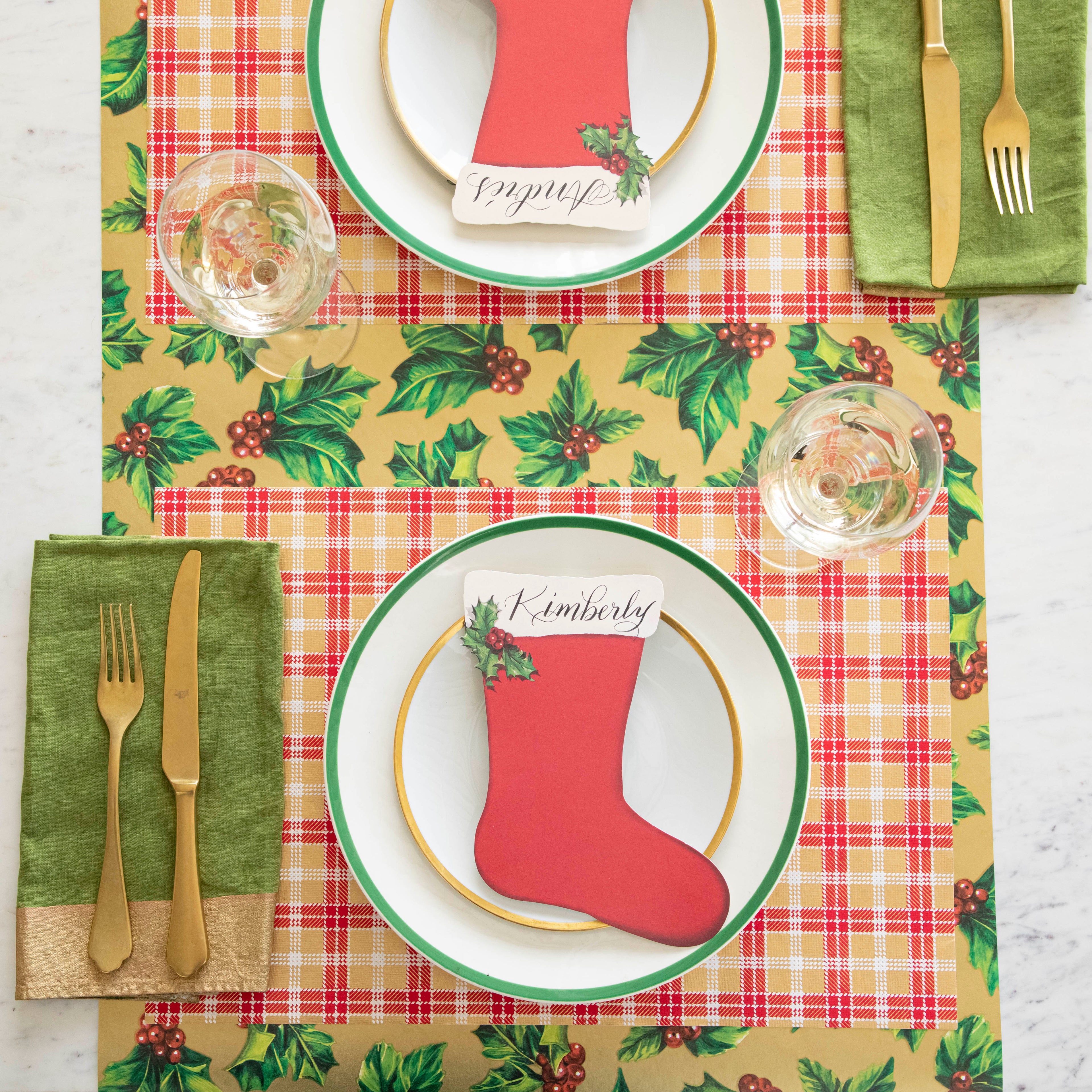 Red &amp; Gold Plaid Placemat