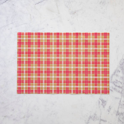 Red &amp; Gold Plaid Placemat