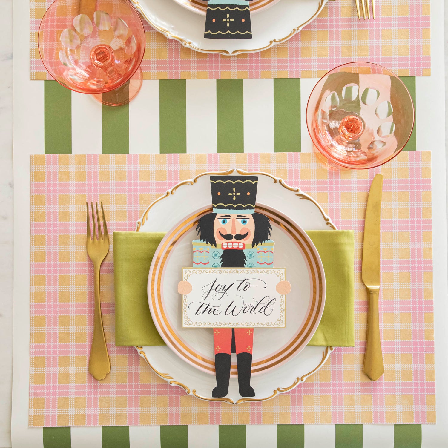 Pink &amp; Gold Plaid Placemat