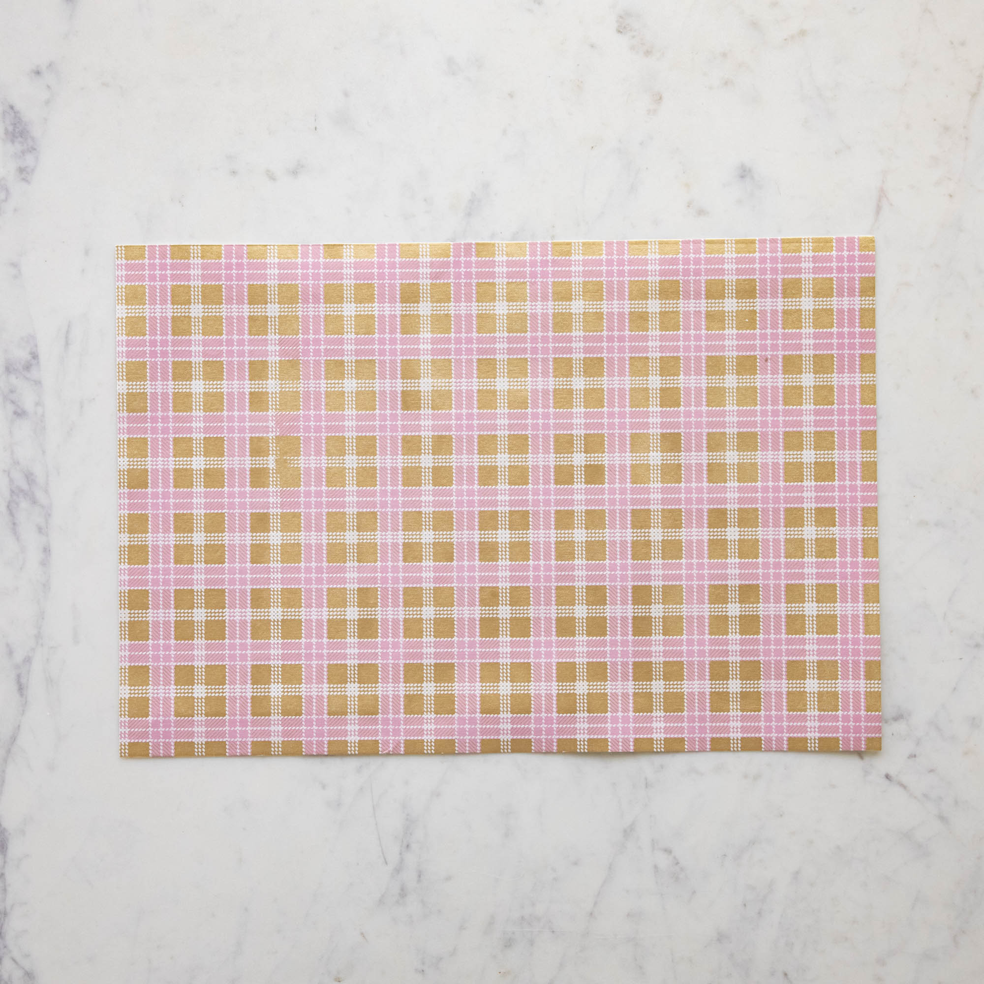 Pink &amp; Gold Plaid Placemat