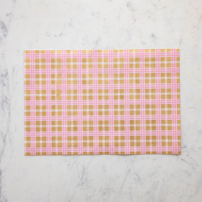 Pink &amp; Gold Plaid Placemat