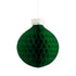 An 18.5", Honeycomb Medium Classic Ornament in green with a white top, hanging.