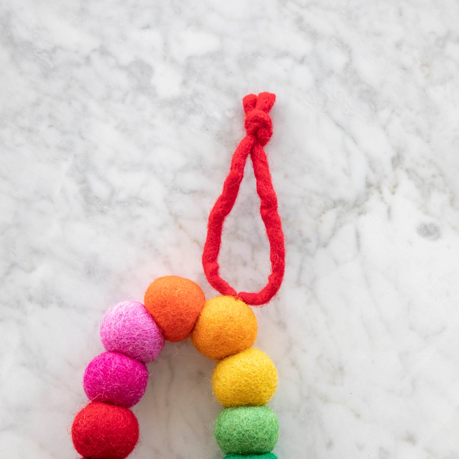 Felt Rainbow Candy Cane Shaped Ornament