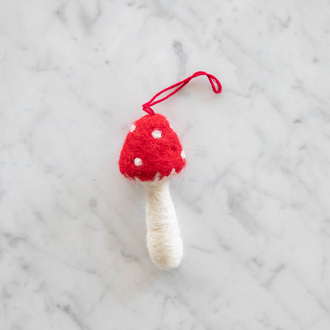 red top felt mushroom ornament