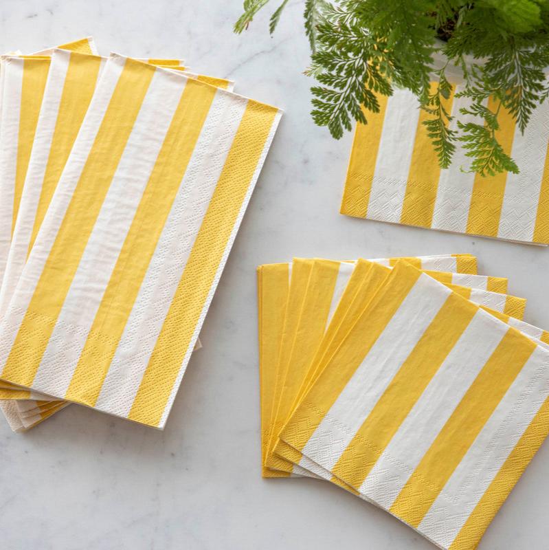 Marigold Classic Stripe Cocktail Napkins